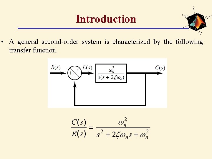 Introduction • A general second-order system is characterized by the following transfer function. 