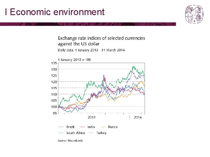 I Economic environment 