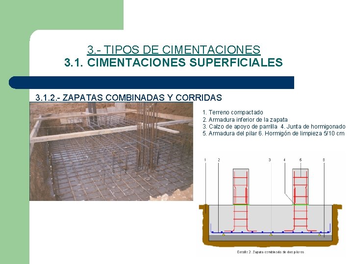 3. TIPOS DE CIMENTACIONES 3. 1. CIMENTACIONES SUPERFICIALES 3. 1. 2. ZAPATAS COMBINADAS Y