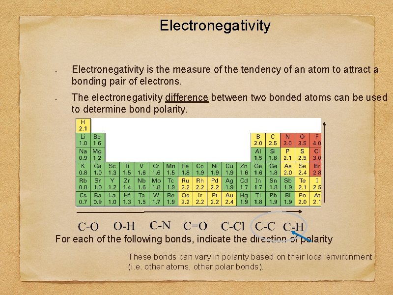 Electronegativity • • Electronegativity is the measure of the tendency of an atom to
