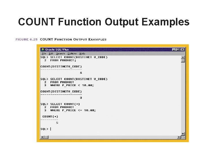 COUNT Function Output Examples 