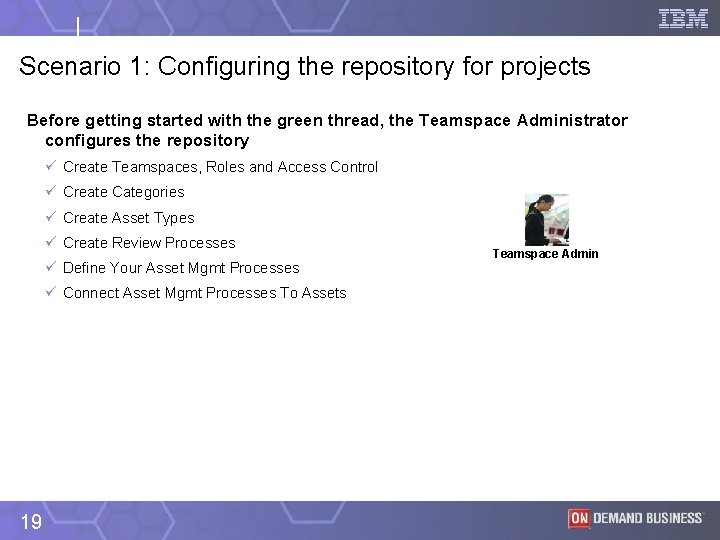 Scenario 1: Configuring the repository for projects Before getting started with the green thread,