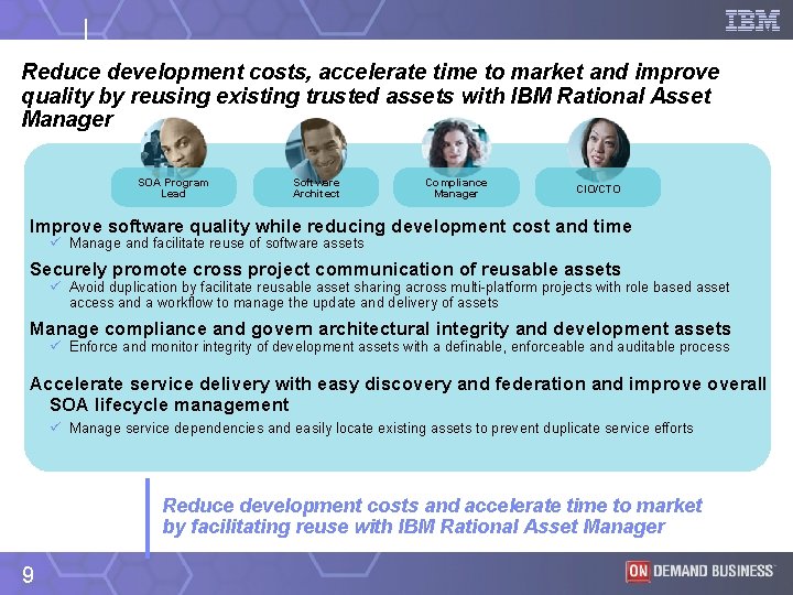 Reduce development costs, accelerate time to market and improve quality by reusing existing trusted