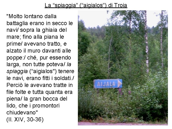 La “spiaggia” (“aigialos”) di Troia "Molto lontano dalla battaglia erano in secco le navi/