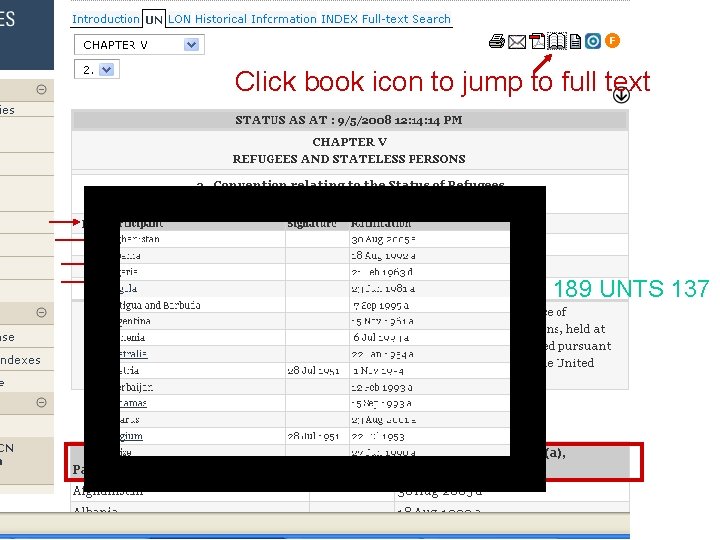 Click book icon to jump to full text citation 189 UNTS 137 