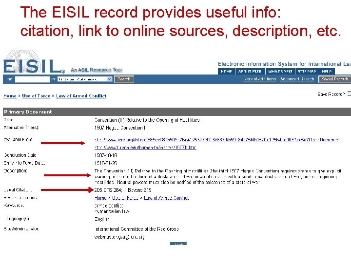 The EISIL record provides useful info: citation, link to online sources, description, etc. 