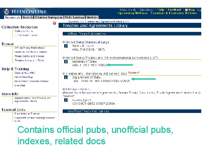 Contains official pubs, unofficial pubs, indexes, related docs 