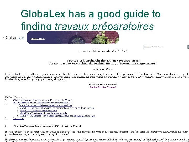 Globa. Lex has a good guide to finding travaux préparatoires 