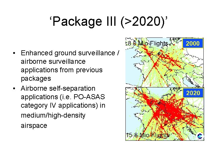 ‘Package III (>2020)’ • Enhanced ground surveillance / airborne surveillance applications from previous packages