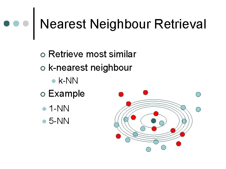 Nearest Neighbour Retrieval Retrieve most similar ¢ k-nearest neighbour ¢ l ¢ k-NN Example
