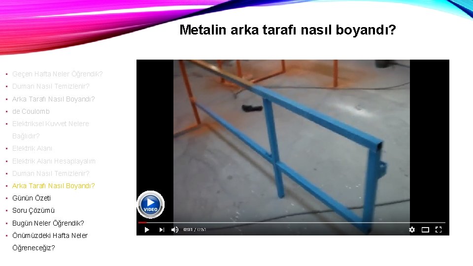 Metalin arka tarafı nasıl boyandı? • Geçen Hafta Neler Öğrendik? • Duman Nasıl Temizlenir?