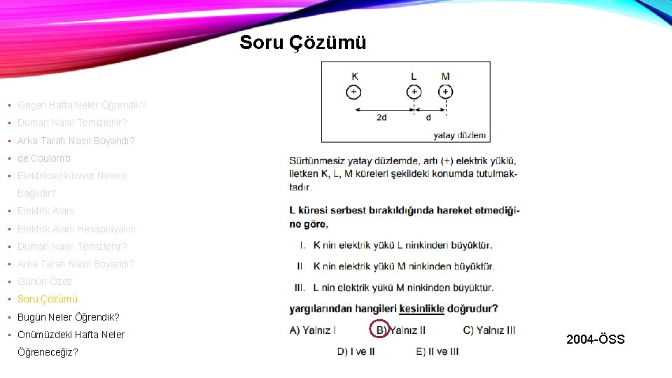 Soru Çözümü • Geçen Hafta Neler Öğrendik? • Duman Nasıl Temizlenir? • Arka Tarafı