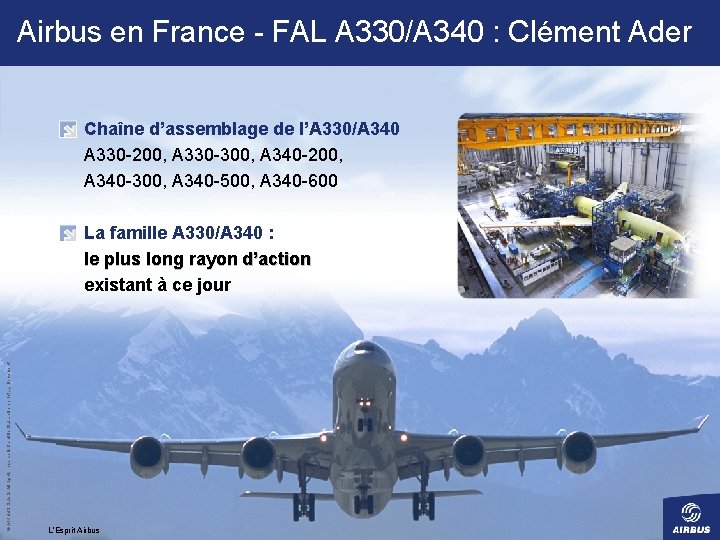 Airbus en France - FAL A 330/A 340 : Clément Ader Chaîne d’assemblage de