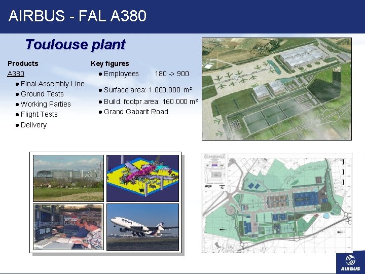 AIRBUS - FAL A 380 Toulouse plant Products Key figures A 380 l Employees