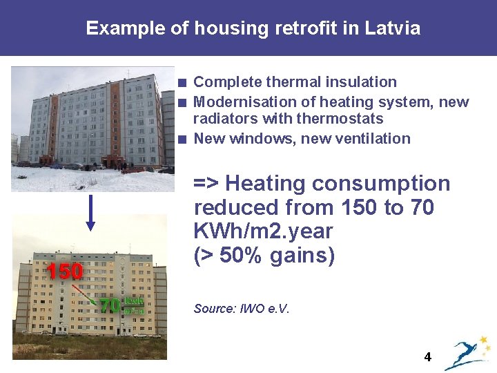 Example of housing retrofit in Latvia < Complete thermal insulation < Modernisation of heating