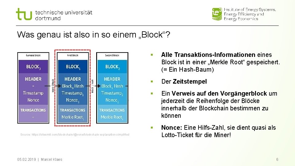 Was genau ist also in so einem „Block“? Source: https: //steemit. com/blockchain/@vone/blockchain-explanation-simplified 05. 02.