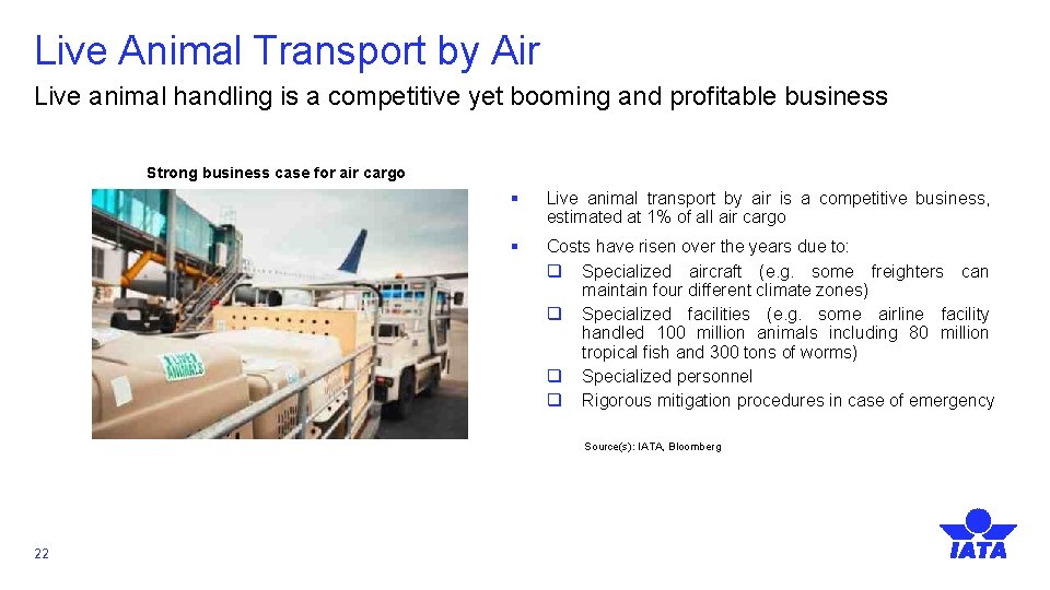 Live Animal Transport by Air Live animal handling is a competitive yet booming and