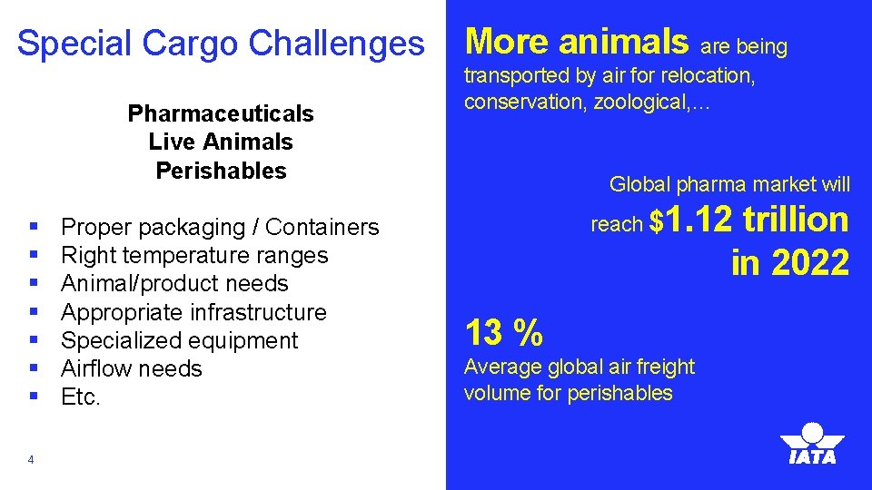 Special Cargo Challenges Pharmaceuticals Live Animals Perishables § § § § 4 Proper packaging