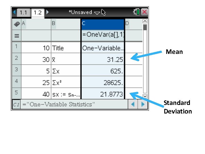 Mean Standard Deviation 