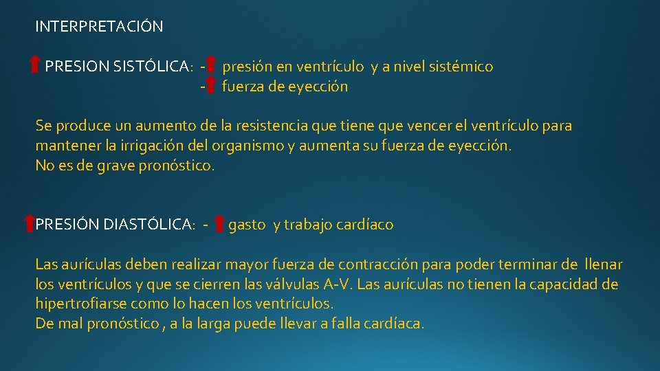 INTERPRETACIÓN PRESION SISTÓLICA: - presión en ventrículo y a nivel sistémico - fuerza de INTERPRETACIÓN PRESION SISTÓLICA: - presión en ventrículo y a nivel sistémico - fuerza de