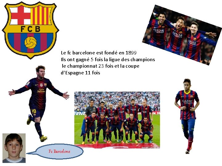 Le fc barcelone est fondé en 1899 Ils ont gagné 5 fois la ligue