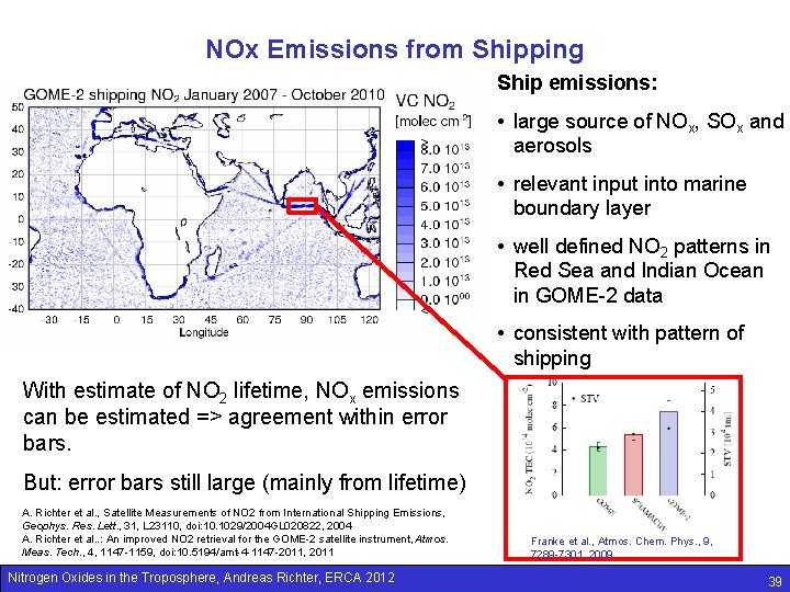 NOx Emissions from Shipping Ship emissions: • large source of NOx, SOx and aerosols