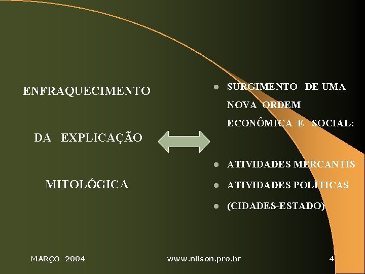 ENFRAQUECIMENTO l SURGIMENTO DE UMA NOVA ORDEM ECONÔMICA E SOCIAL: DA EXPLICAÇÃO MITOLÓGICA MARÇO