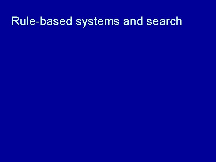 Rule-based systems and search 