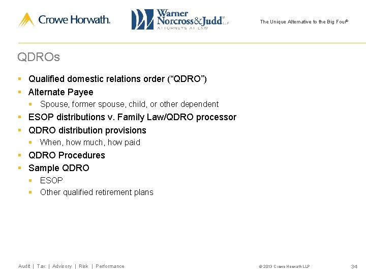 The Unique Alternative to the Big Four® QDROs § Qualified domestic relations order (“QDRO”)