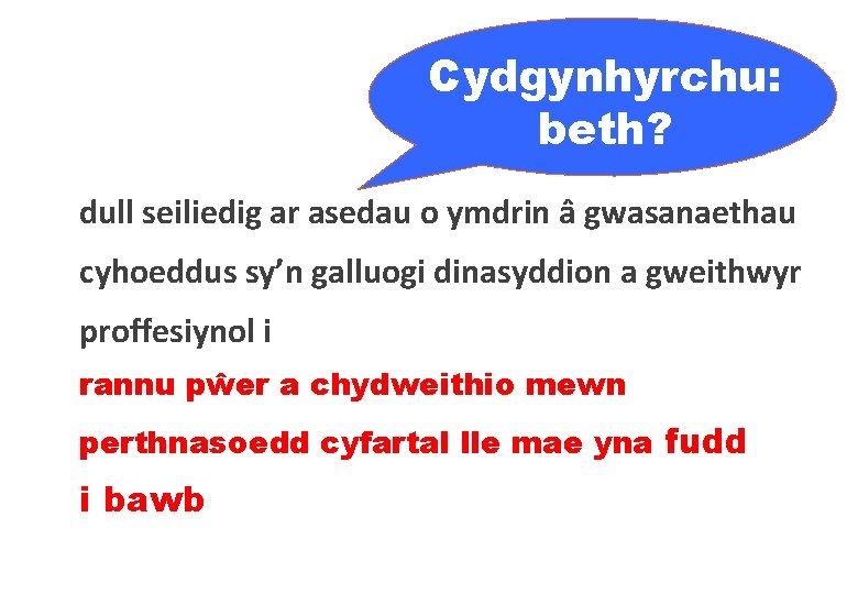 Cydgynhyrchu: beth? dull seiliedig ar asedau o ymdrin â gwasanaethau cyhoeddus sy’n galluogi dinasyddion