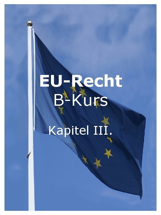 EU-Recht B Kurs Kapitel III. 