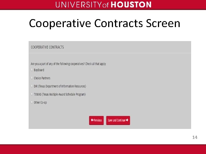 Cooperative Contracts Screen 14 