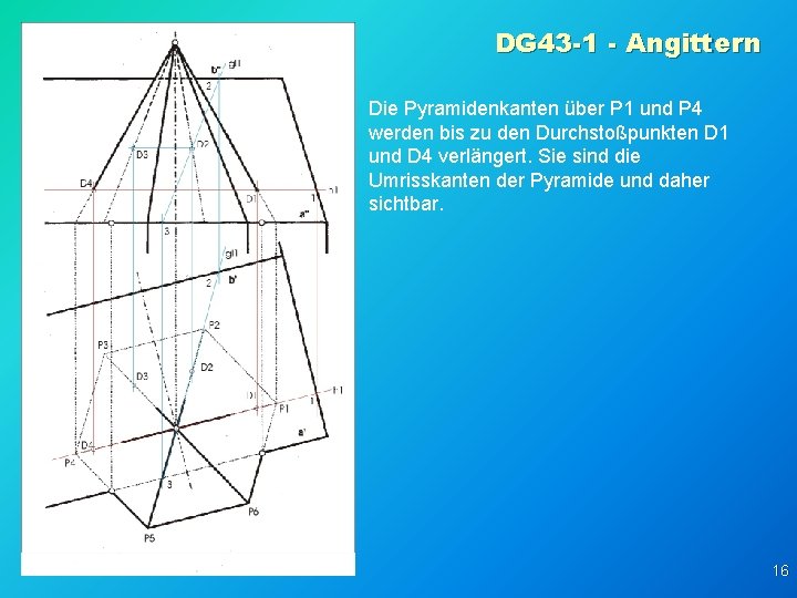 DG 43 -1 - Angittern Die Pyramidenkanten über P 1 und P 4 werden