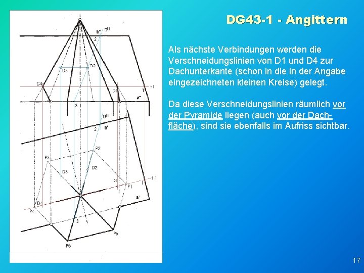 DG 43 -1 - Angittern Als nächste Verbindungen werden die Verschneidungslinien von D 1