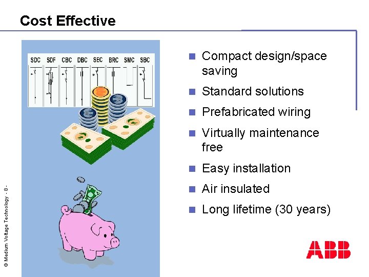 © Medium Voltage Technology - 8 - Cost Effective n Compact design/space saving n