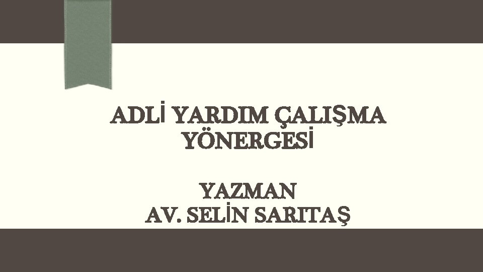 ADLİ YARDIM ÇALIŞMA YÖNERGESİ YAZMAN AV. SELİN SARITAŞ 