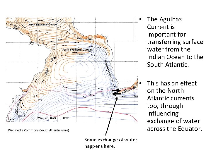  • The Agulhas Current is important for transferring surface water from the Indian