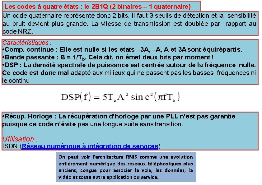 Les codes à quatre états : le 2 B 1 Q (2 binaires –