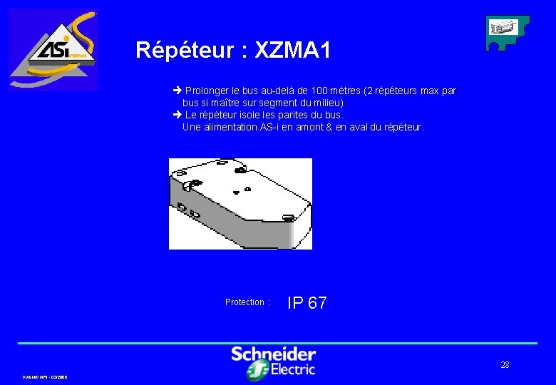 Répéteur : XZMA 1 è Prolonger le bus au-delà de 100 mètres (2 répéteurs