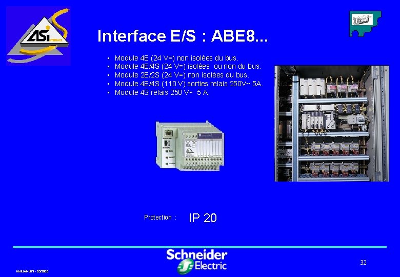 Interface E/S : ABE 8. . . • • • Module 4 E (24