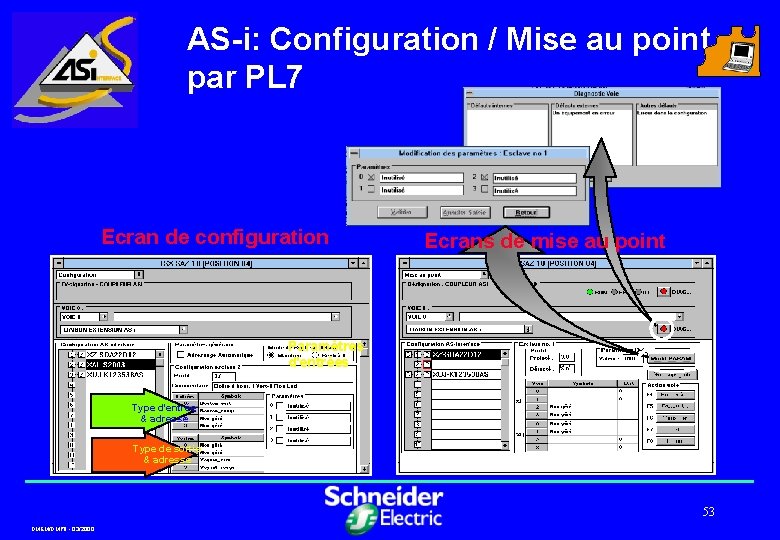 AS-i: Configuration / Mise au point par PL 7 Ecran de configuration Ecrans de