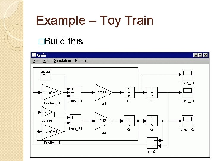 Example – Toy Train �Build this 