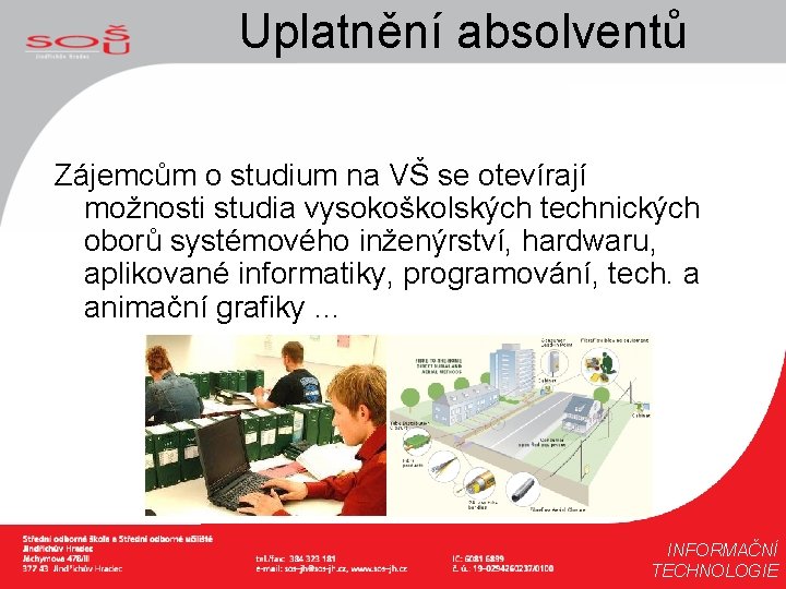 Uplatnění absolventů Zájemcům o studium na VŠ se otevírají možnosti studia vysokoškolských technických oborů