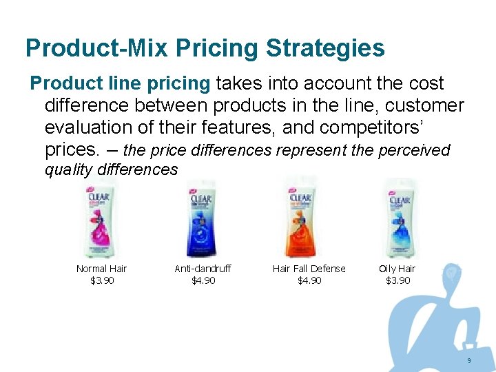 Product-Mix Pricing Strategies Product line pricing takes into account the cost difference between products