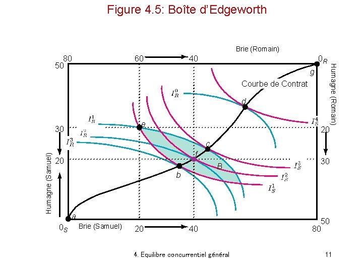 Figure 4. 5: Boîte d’Edgeworth Brie (Romain) 60 40 0 R g Courbe de