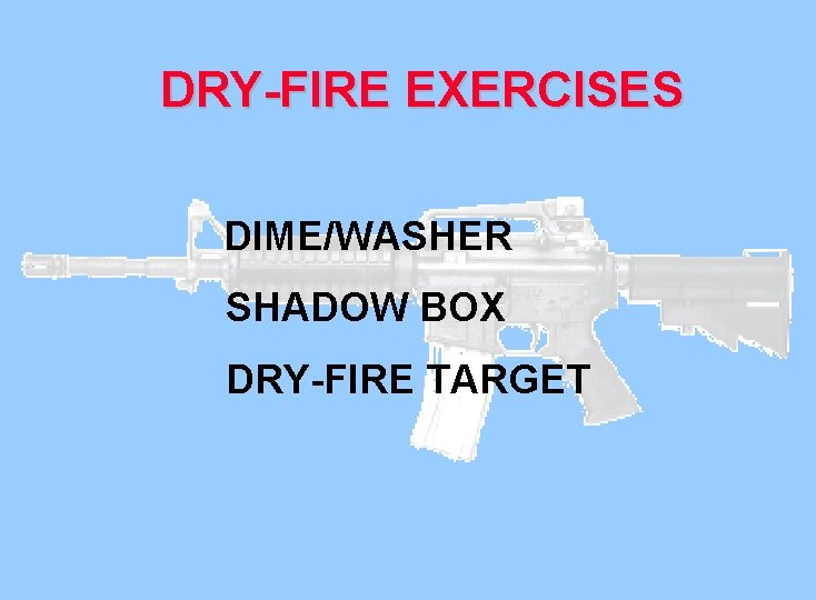 DRY-FIRE EXERCISES DIME/WASHER SHADOW BOX DRY-FIRE TARGET 