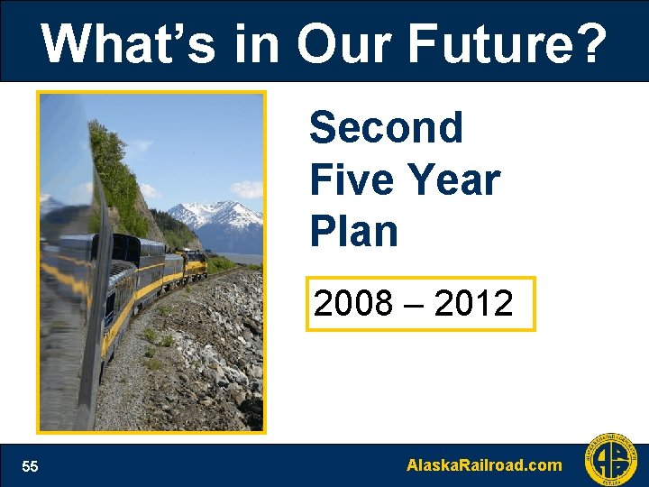 What’s in Our Future? Second Five Year Plan 2008 – 2012 55 Alaska. Railroad.