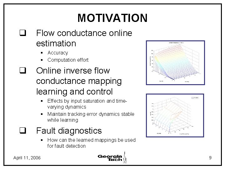 MOTIVATION q Flow conductance online estimation § Accuracy § Computation effort q Online inverse