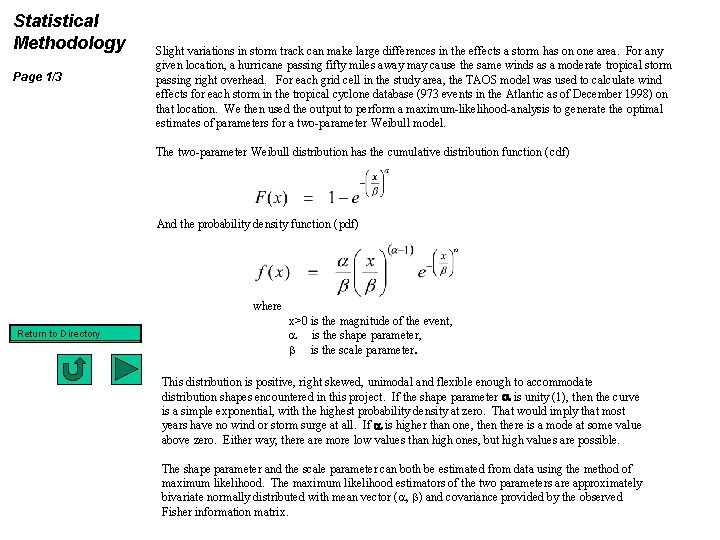 Statistical Methodology Page 1/3 Slight variations in storm track can make large differences in