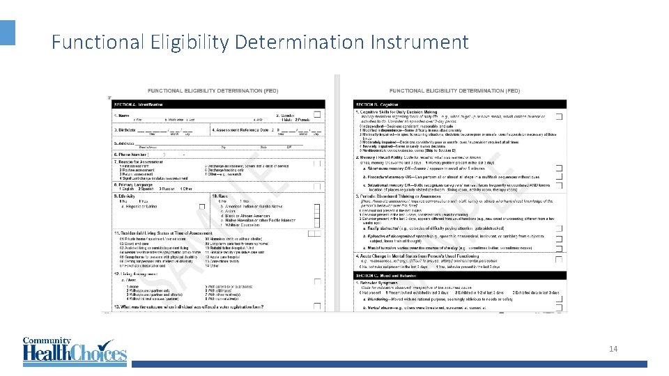 Functional Eligibility Determination Instrument 14 